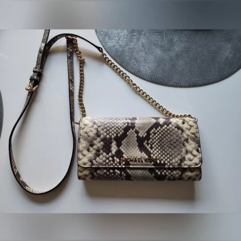 Authentic Michael Kors small handbag purse leather snakeskin style